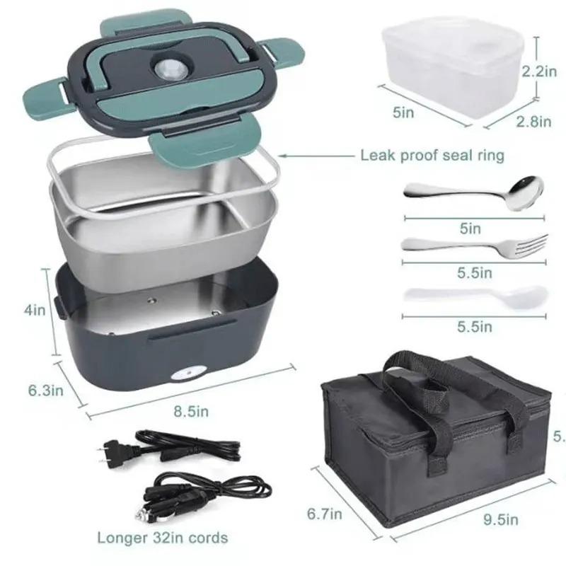 1.5 L 40W Electric Lunch Box Food Warmer Portable Food Heater for Car Or Home - Leak Proof, Lunch Heating Microwave for Truckers