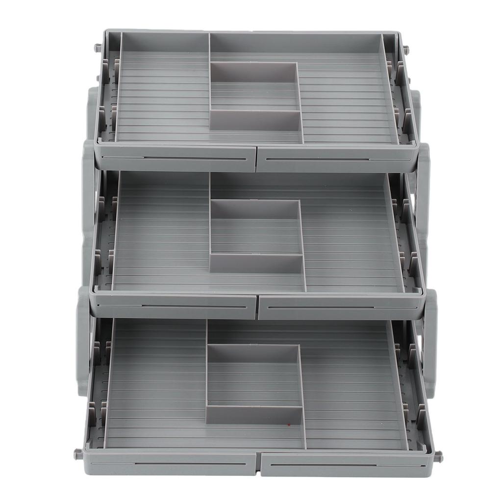 3 Tier Drawer Organizer Adjustable Expandable Multi Level Smart Drawer Organizer for Makeup Jewelry Cosmetics