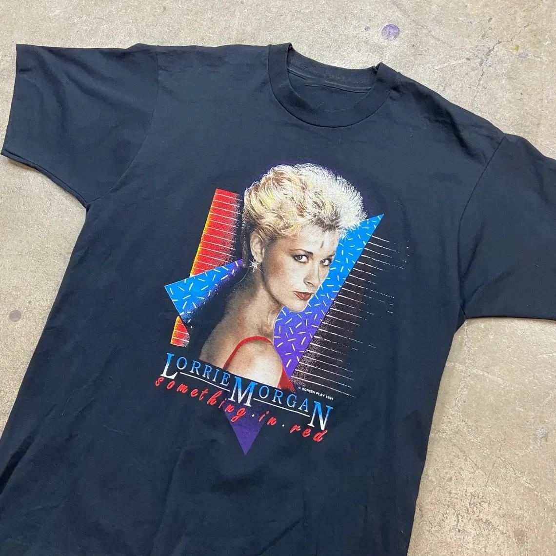 Vintage 1990s Lorrie Morgan Concert Country Music Tee Black T Shirt XS