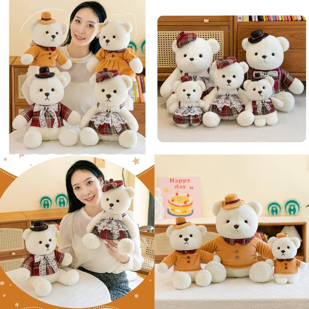 Adorable Plush Bear Doll Cute Cartoon Wedding Couple Gift For Birthdays And Celebrations 22cm 35cm 45cm Sizes Available