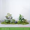 Luxury Faux Green Plant and Flower Decor - Indoor Moss and Grass Clusters for Elegant Landscaping.