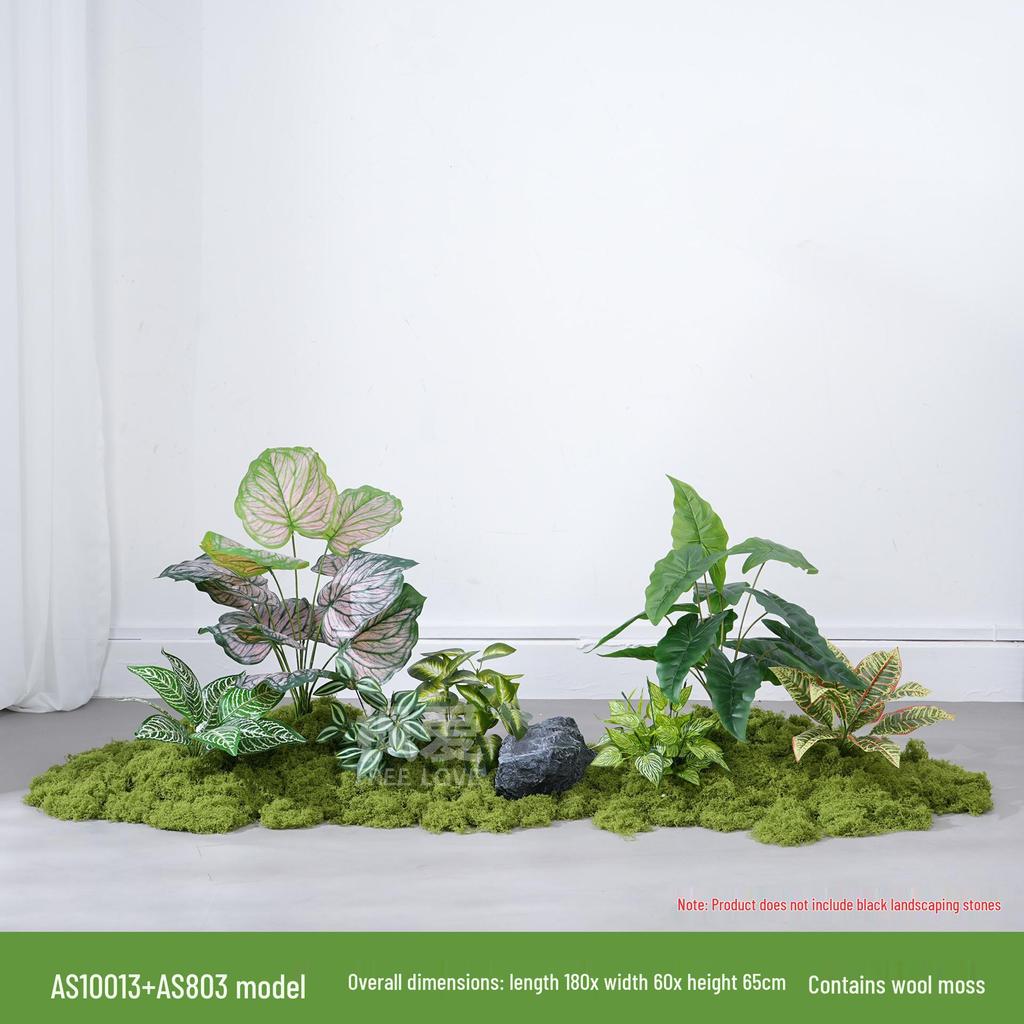 Luxury Faux Green Plant and Flower Decor - Indoor Moss and Grass Clusters for Elegant Landscaping.