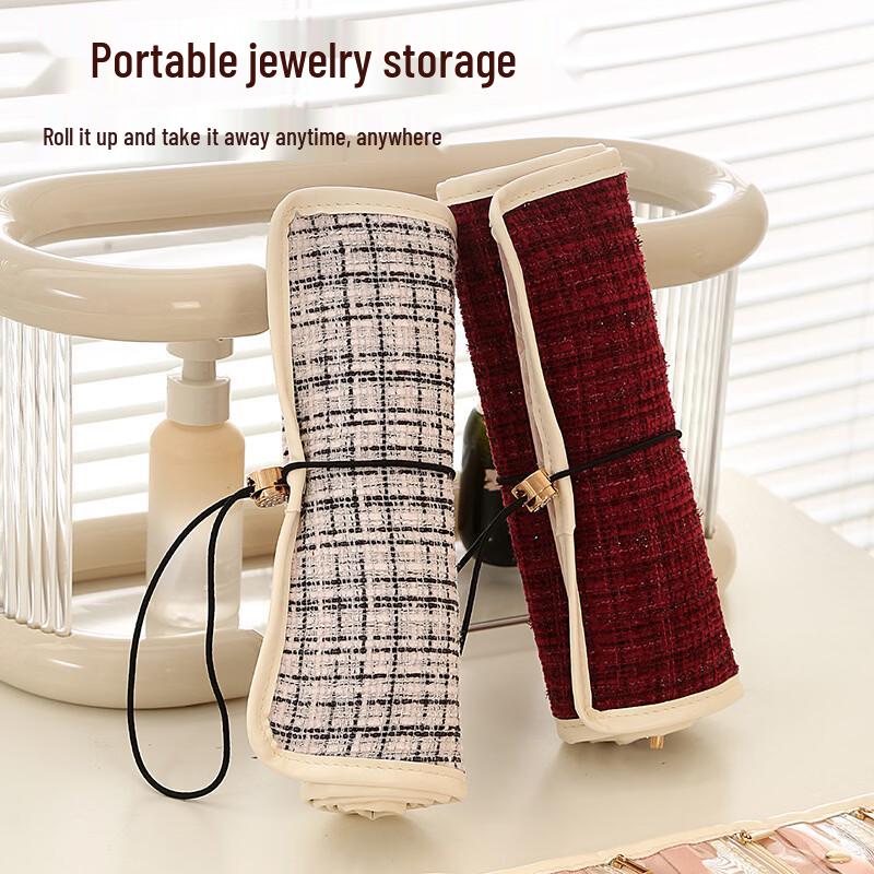 MDNGMDNG Elegant Jewelry Roll-Up Storage Bag