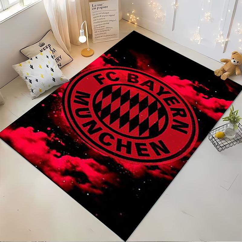 Roter und Schwarzer FC Bayern München Logo Teppich für Sportfans Dekoration Geeignet zur Verwendung als Anti-Rutsch für Wohnzimmer Schlafzimmer Sofas