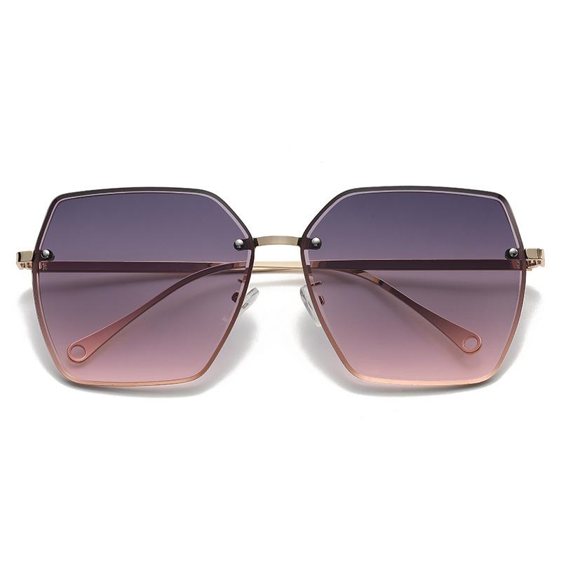 New Large Frame Polygon Sunglasses Women Luxury Brand Designer Metal Sun Glasses Lady Travel Fashion Eyewear UV400 Gafas De Sol