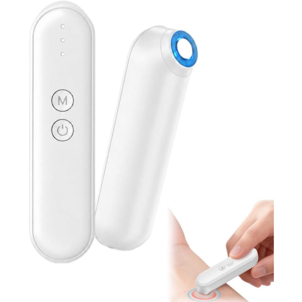Bug Bite Itch Relief Device, Rechargeable LED Heat Pulse Insect Bite Pen, Chemical-Free Mosquito Bite Relief Tool with Ceramic Tip, 3 Temperature