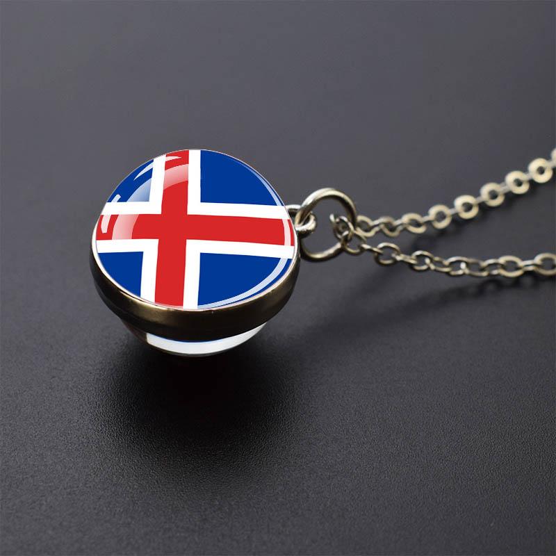 Countries Flag Glass Ball Necklace Russia France Spain UK Italy Poland Ukraine Flag Pendant Necklace Travel Gift