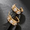 Fashion Gold Jewelry Slightly Inlaid Zircon Stud Earrings Texture Light Luxury Texture Unisex Earrings Hip Hop Punk