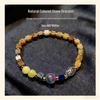 Natural Yellow Jade Square Bracelet: European & American Niche Style, Original Fashion Design.