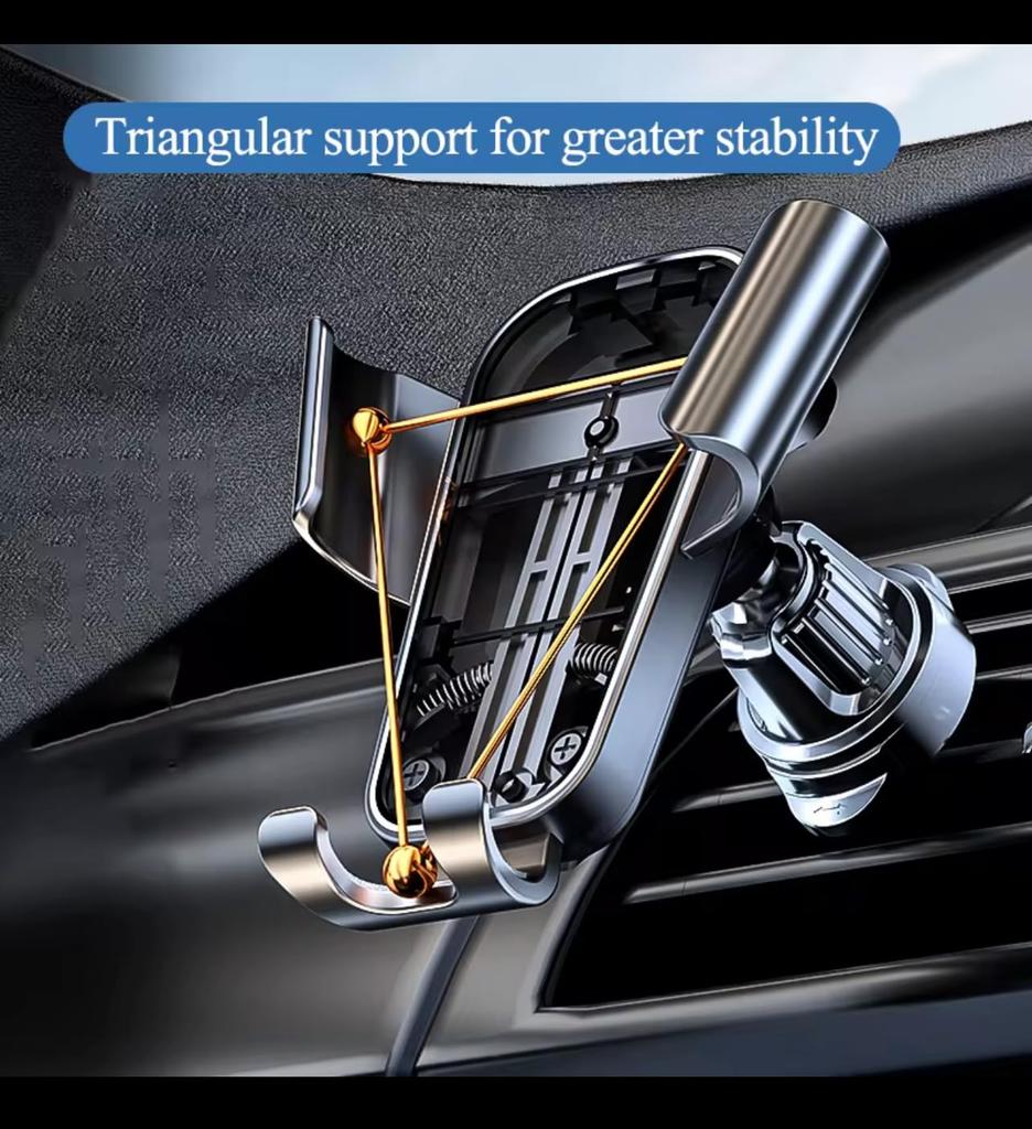 Car Phone Holder with Ventilation Hook 360 Degree Rotation Installation Anti Shake Support Car Bracket Gravity Auto Phone Holder