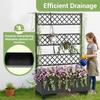 Metal Planter Box with Trellis Privacy Screen 67x41x16 Raised Garden Bed with Planting Bag Lockable Casters for Climbing Plants
