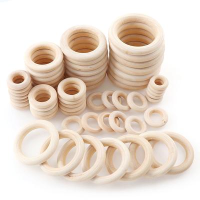 About 20-60MM Unprocessed Wooden Handmade DIY Crafts, for DIY Crafts Wood Hoops Ornaments Connectors Craft Making
