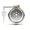 Male Penis Lock Chastity Metal Device Flat Round Hole Urethral Metal Chastity Devices Cages For Men Sex Toys Penis Bondage