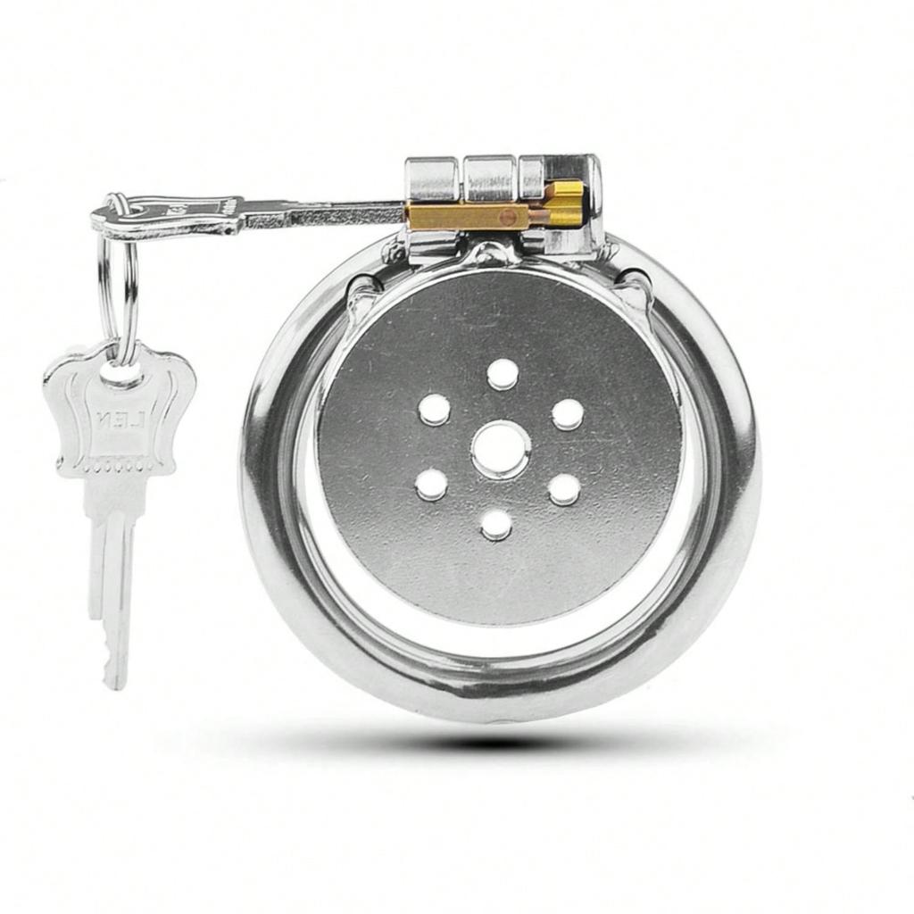 Male Penis Lock Chastity Metal Device Flat Round Hole Urethral Metal Chastity Devices Cages For Men Sex Toys Penis Bondage