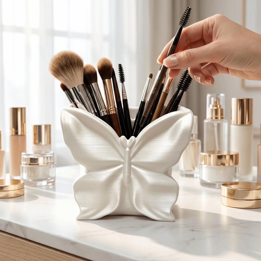 3D-printed Butterfly-shaped Organizer Creative Butterfly Pen Holder Makeup Brush Storage Box  Gift