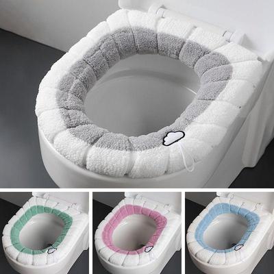 Warm, Washable Thick Toilet Seat Cover for Autumn/Winter Home Use