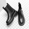 Martin boots men's thick-soled medium-top British style men's boots spring and summer high-top black heightening tooling Chelsea short boots