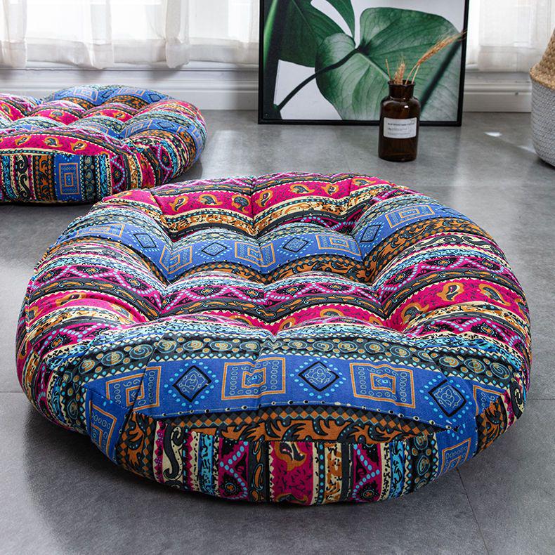 Colorful Bohemian-Style Cotton Linen Floor Cushion: Ethnic Meditation Seat Tatami Mat for B&B