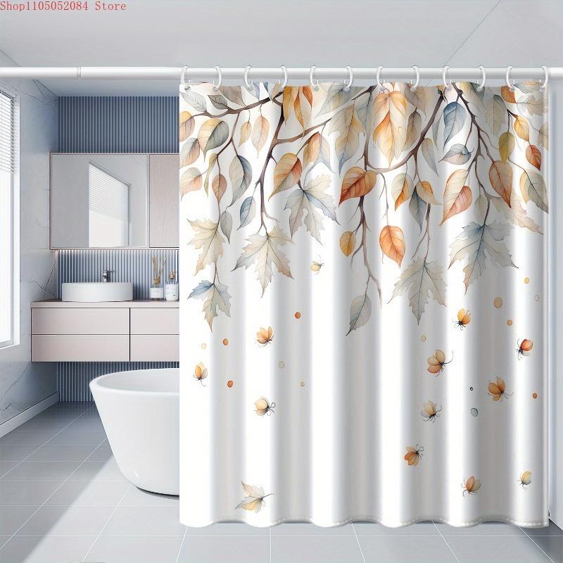Textile Article Light Basic Style Shower Curtain With Hooks Anti - Mold For Hotel Home Bathroom