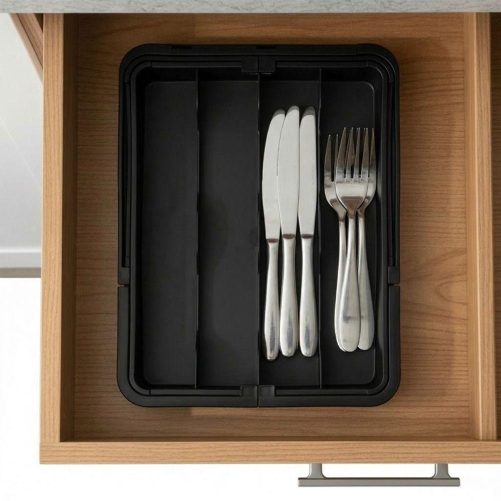 Adjustable Extendable Cutlery Storage Box Separated Cutlery Separation Trays  Drawer