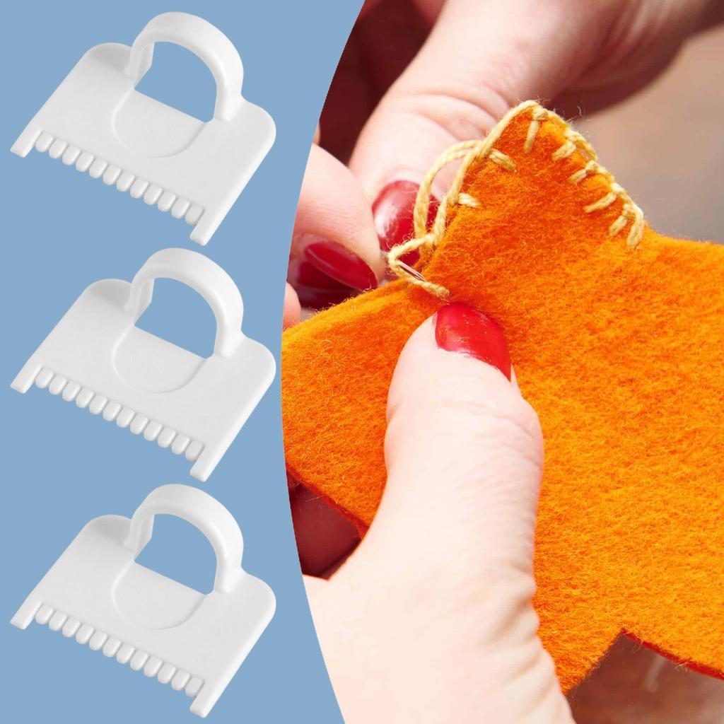 3Pcs/set Sewing Needle Gauge Measuring Tool Multifunctional Finger Ruler Sewing Template For Equal Stitches Finger Protector