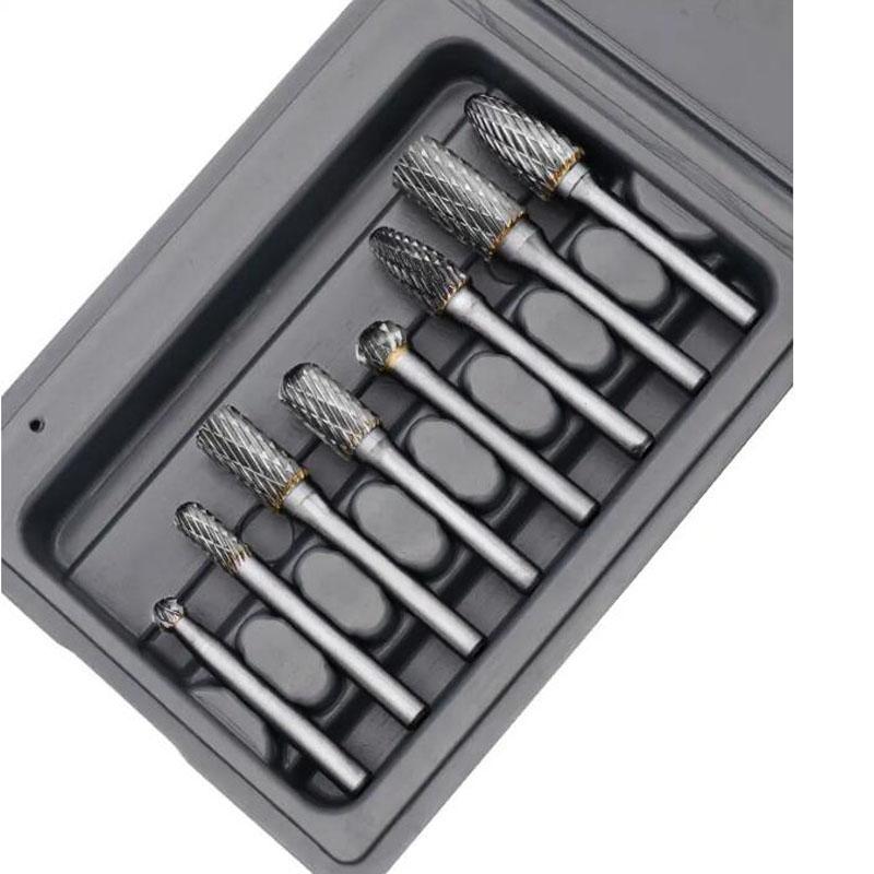 8pcs Tungsten Steel Grinding Head 6mm Carbide Mini Drill Diamond Burs Material Accessories Rotary File Metal Milling Cutter Tool