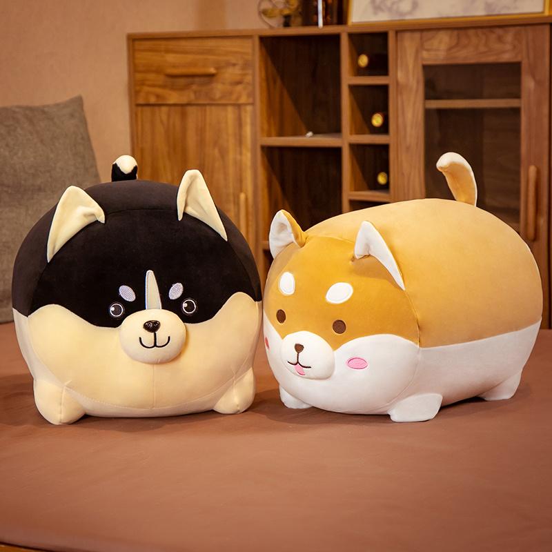 Cute Shiba Inu & Husky Plush Toy Set Soft Stuffed Dog Dolls Perfect Birthday Gift for Kids Teens Girls Boys Home Bedroom Decor