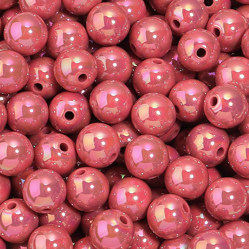 20-200pcs/lot 6-16mm Plated UV Colored Acrylic Ball Beads Loose Spacer Round Bead For DIY Phone Chain Bracelet Jewelry Accessory