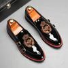 Stylish Man Shoes Leather Casual Business Fashion Embroidery Loafers Men British Style Monk Mens Slip-on Outdoor Shoe