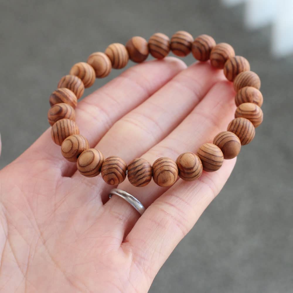 Prayer 8 X 9 Mm Yakusugi Bracelet Straight Bracelet Bracelet Prayer World Heritage Site Yakushima Natural Wood Yakusugi Amulet Gift for Men Women