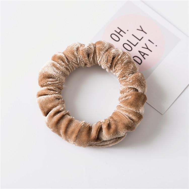 Vintage Rich Texture Ruffled Hair Circles Deep Autumn Colors Lustrous Scrunchies Strong Grip Decorative Ponytail Holders