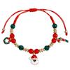 European and American Christmas Ornaments, Hand-woven Beaded Bracelet Sets, Snowman Elk Bells, Chinese Red Jewelry Gifts