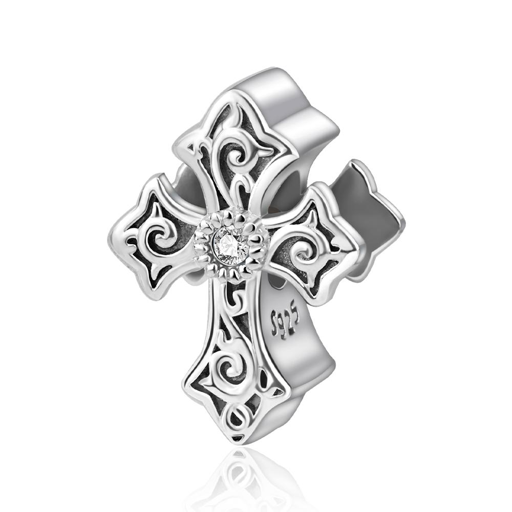 Vintage Copper Sparkling Cross Pendant Goddess Of Life Charm Fit Original Bracelet Diy Retro Jewelry Accessory