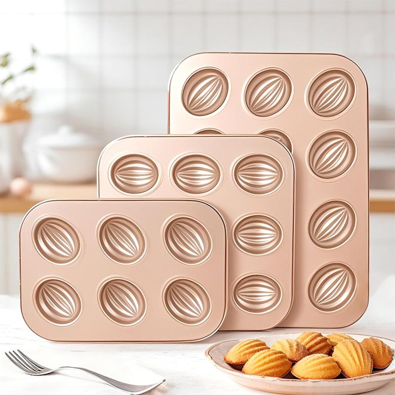 Cake Mold Carbon Steel 6 9 12 Cavities Nonstick Baking Pan Bread Tray for Professional Home Kitchen Use