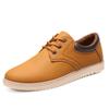 Fashion Casual Men Leather  2025 Summer Brand Comfortable Flat for  Trendy Sneaker  Lace Up