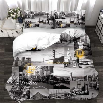 Bridges Architecture Moderne Ensemble de Housse de Couette 3D Taille King Queen Full Twin Ensemble de Linge de Lit