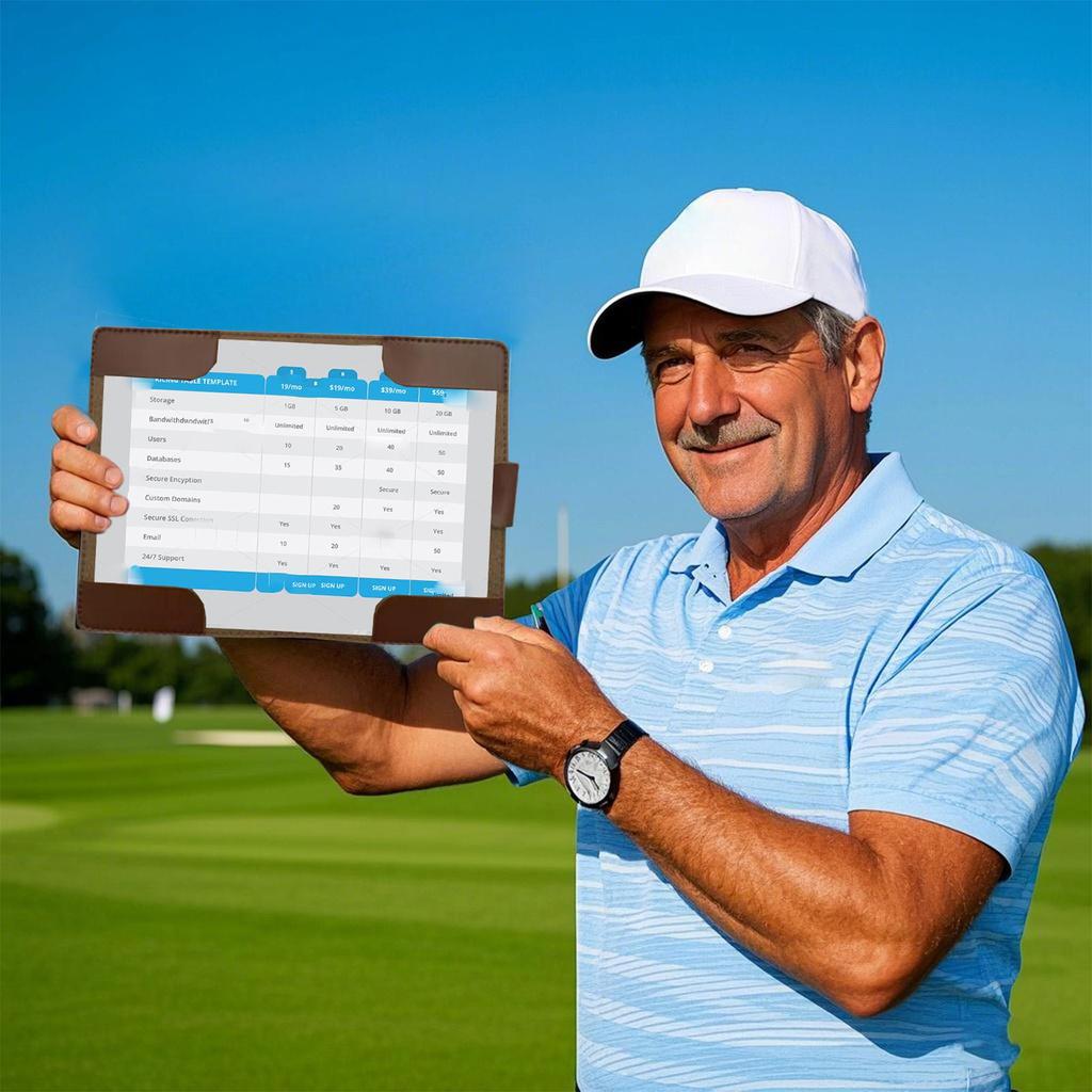 Porta Cartão de Pontuação Golfe Folha de Registro de Golfe Capa de Livro de Distâncias Couro PU Acessórios Esportivos Estojo Protetor Portátil para Cartão de Pontuação