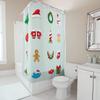 Tu Christmas Shower Curtain Festive Holiday Decor Bathroom Set Waterproof Farmhouse Style Modern Pattern Home Decoration Backdro