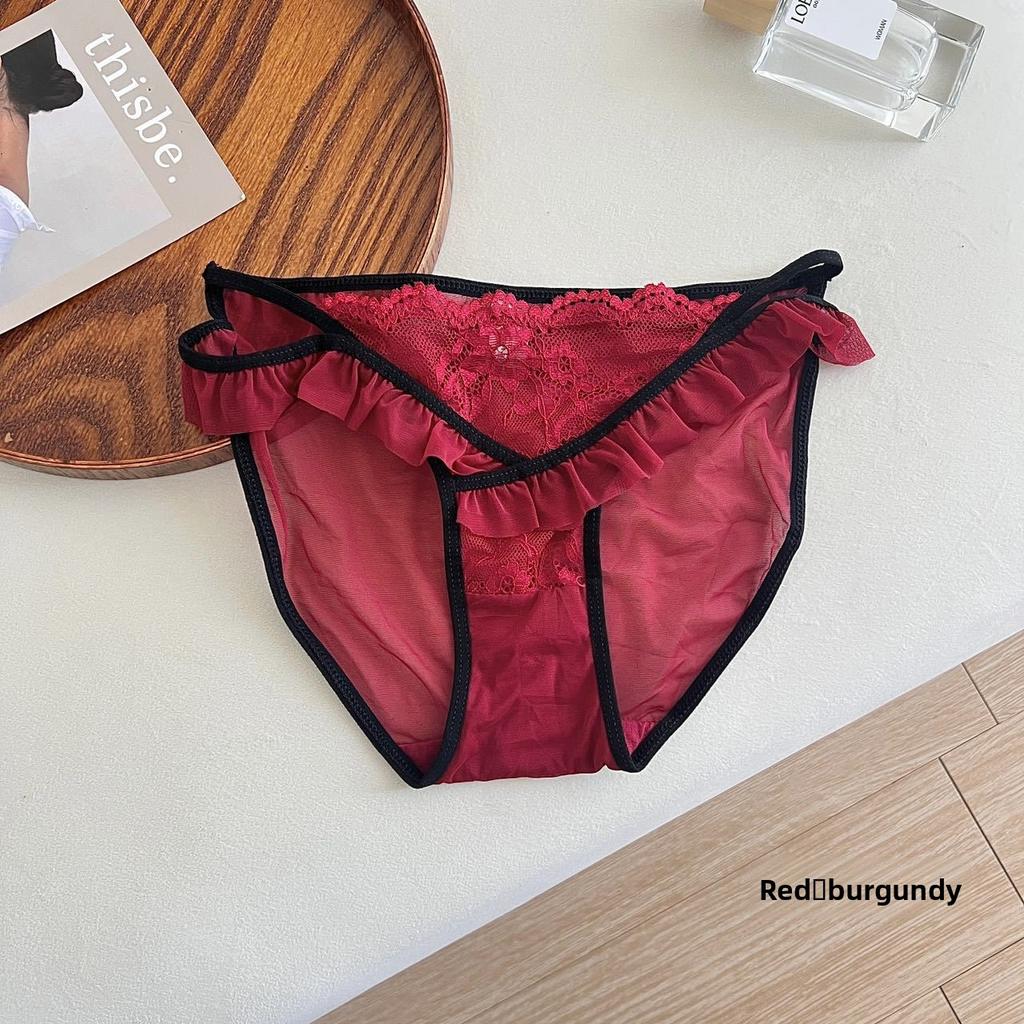 Ladies Summer Romantic Pure Desire Sexy Lace Pure Cotton Crotch Low Waist Triangle Briefs