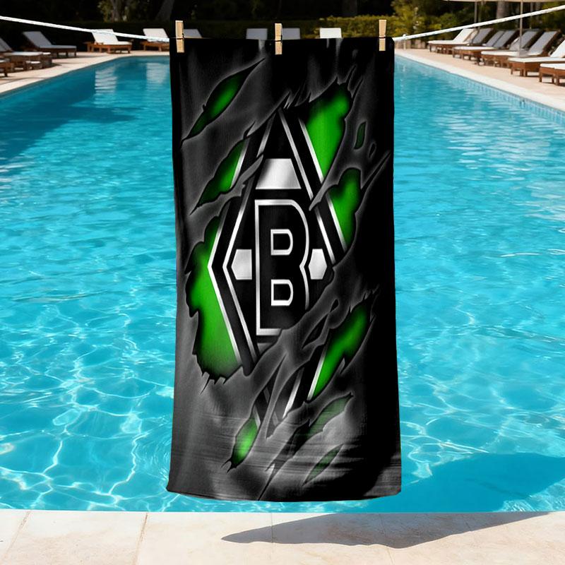 Borussia Monchengladbach Print Beach Towel Design, Soft, Lightweight. for Home Bathroom, Spa, Pool, Yoga, Surfing, Camping, Gift for Family, Friend