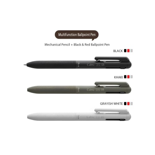 Pentel Multifunctional Ballpoint Pen Calme Ballpoint Pen 0.5 Sharp 0.5 Grayish White XBXAW355W