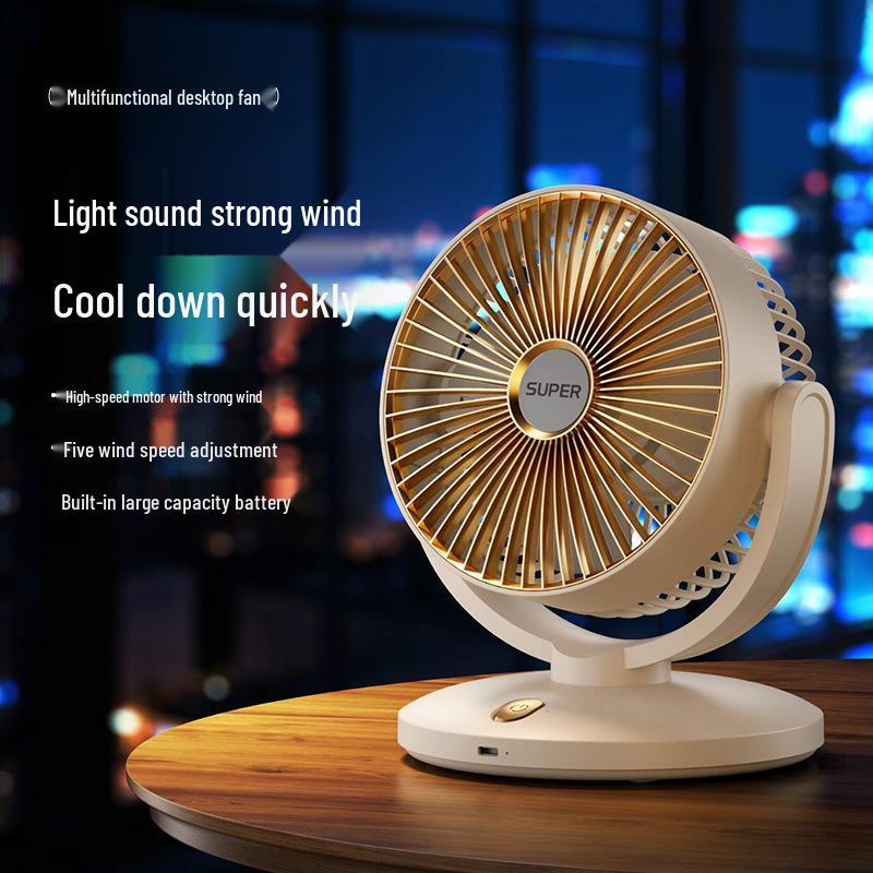 High-Power Silent USB Desktop Air Circulation Fan for Dormitory, Office, and Kitchen