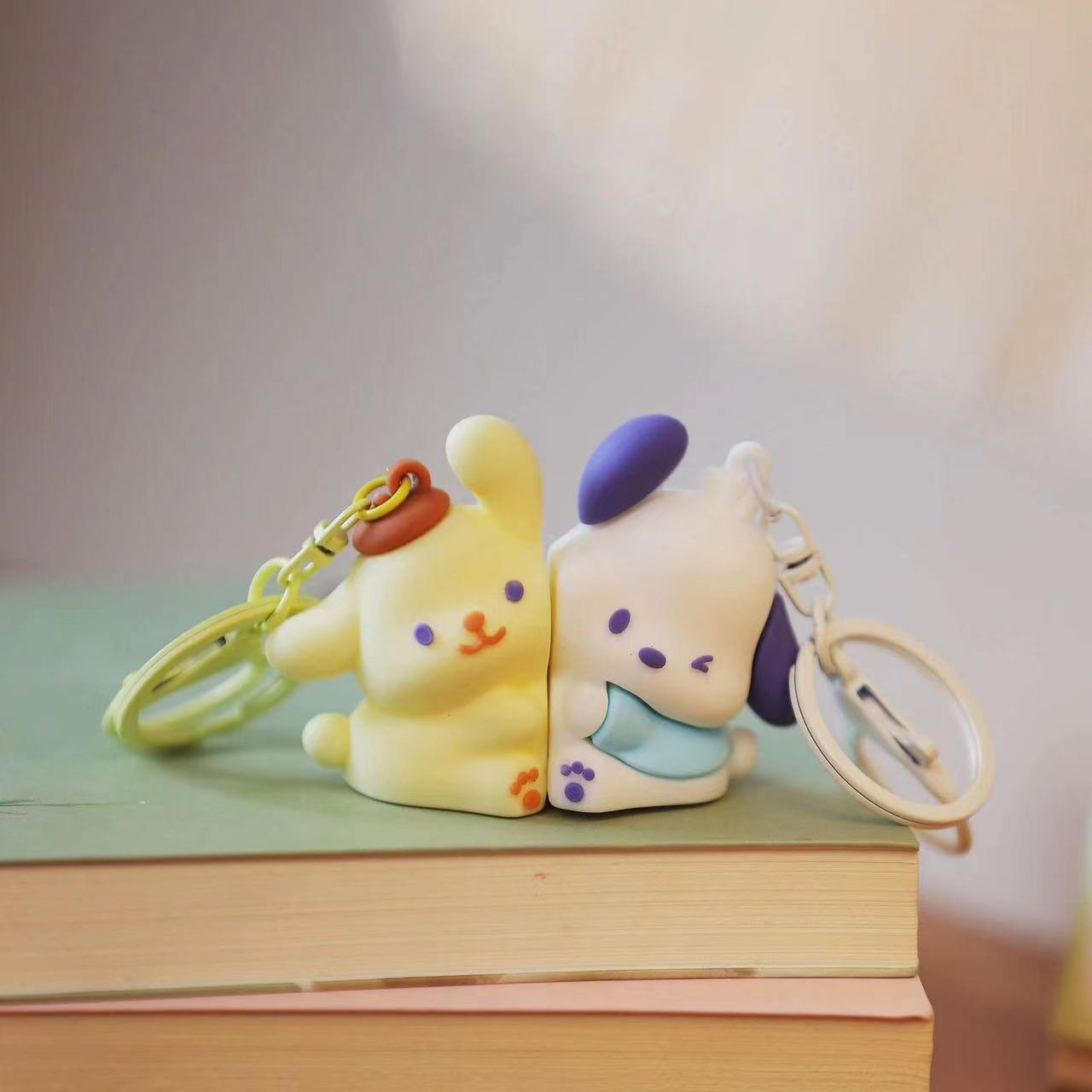

Cute Sanrio Magnetic Couple Keychain Set, Kuromi My Melody Cinnamoroll Pompompurin 3D Key Ring, Bag Charm Gift for Sanrio Fans белый