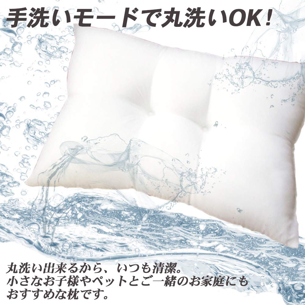 EIYU Pillow, 43x63cm, Low, Washable, NANO Platinum, Ivory, with Gray Pillowcase, Shipped Uncompressed