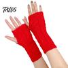 Versatile Fingerless Hand Muffs Women Ribbed Wrist Arm Warmers, Stretchy Cable Knitted Gloves, Soft Knit Warm Mitten, Half Finger Sleeves for