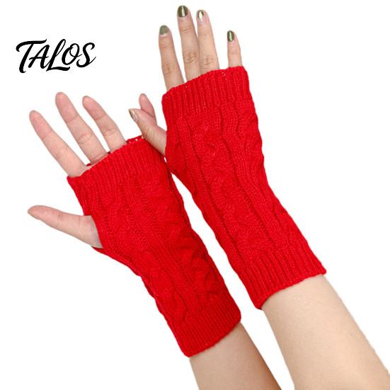 Versatile Fingerless Hand Muffs Women Ribbed Wrist Arm Warmers, Stretchy Cable Knitted Gloves, Soft Knit Warm Mitten, Half Finger Sleeves for