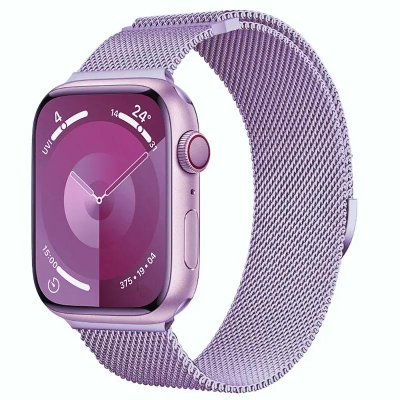 Pasek magnetyczny do zegarka Apple 9 8 7 41mm 45mm Ultra/2 49mm męski damski metalowy oddychający pasek do iWatch 6543SE 44mm 40mm 42mm