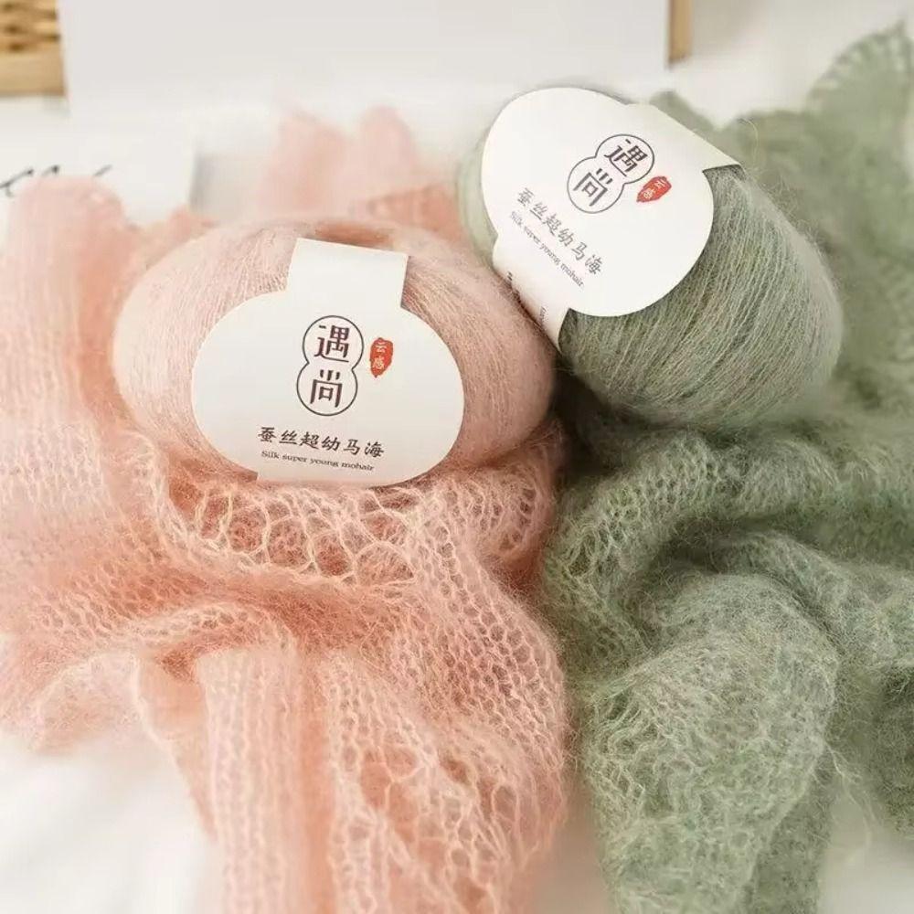 Warm Baby Wool Crochet Yarn 20g/140m Soft Thin Wool Yarn High Content Mohair Yarn  Scarf