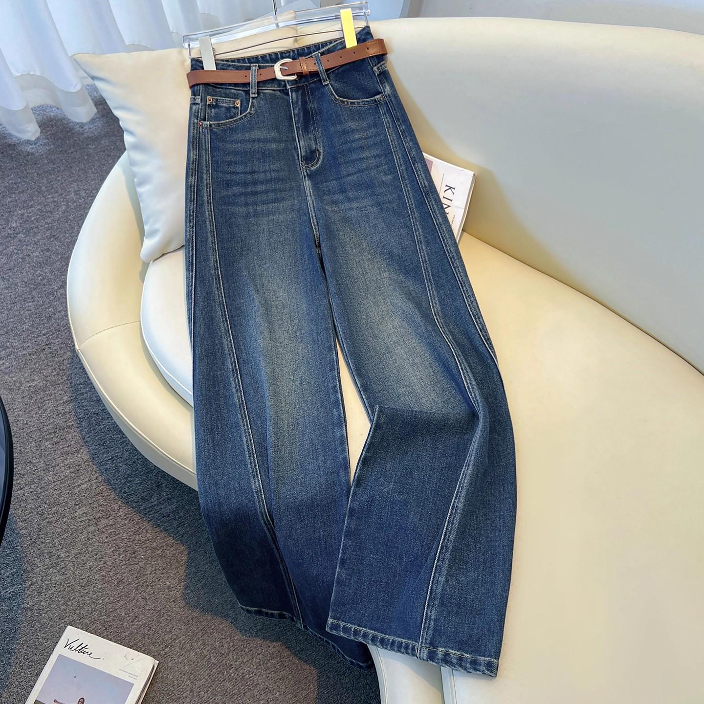 

2025 Women s Straight-Leg High-Waisted Jeans: Slimming, Versatile, and Fashionable for Spring & Autumn