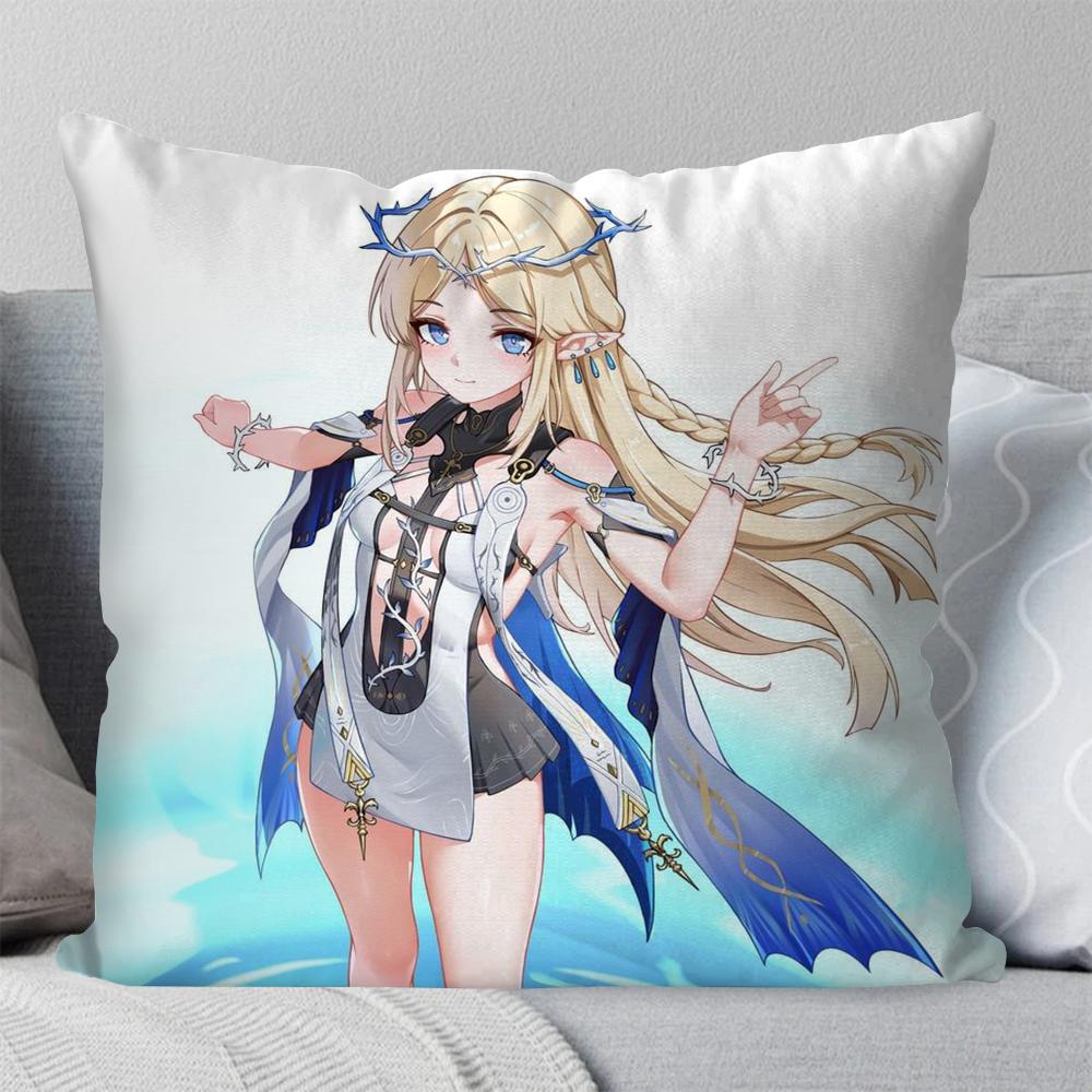 Cartethyia Anime Game W-Wuthering Waves Pillow Case Square Pillow Bedroom Sofa Leisure Comfort Living Room Home Decoration 40X40